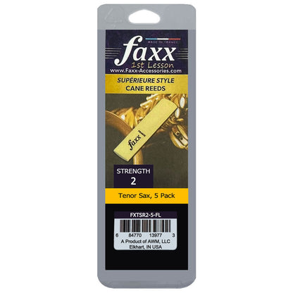 Faxx Tenor Saxophone Cane Reeds, Size 2 (5-Pack)