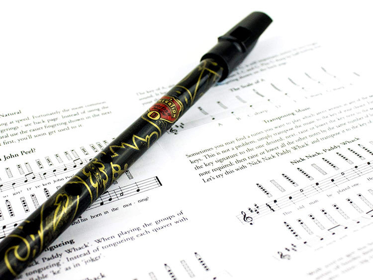 Generation GENBDWBLK Boho Designer English Tin Penny Whistle in Kerouac Black (D)