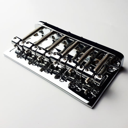 GT GTBB010CR Bass Bridge with Brass Saddles in Chrome Finish (6-String)