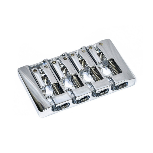 GT GTBB104CR Bass Bridge with Zinc Saddles in Chrome Finish (4-String)