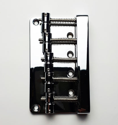 GT GTBB509CR Bass Bridge with Brass Saddles in Chrome Finish (5-String)