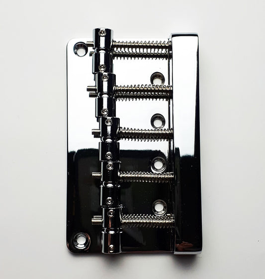 GT GTBB509CR Bass Bridge with Brass Saddles in Chrome Finish (5-String)