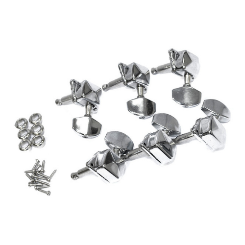 GT GTC4CR Acoustic/Electric Guitar Covered Tuning Machines in Chrome Finish (3+3)