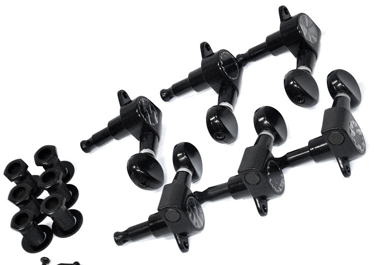 GT GTD19BK Electric Guitar Sealed Tuning Machines in Black Finish (6-inline)