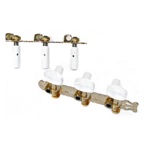 GT GTD6GD Classical Guitar Tuning Machines on Decorative Plate in Gold Finish (3+3)
