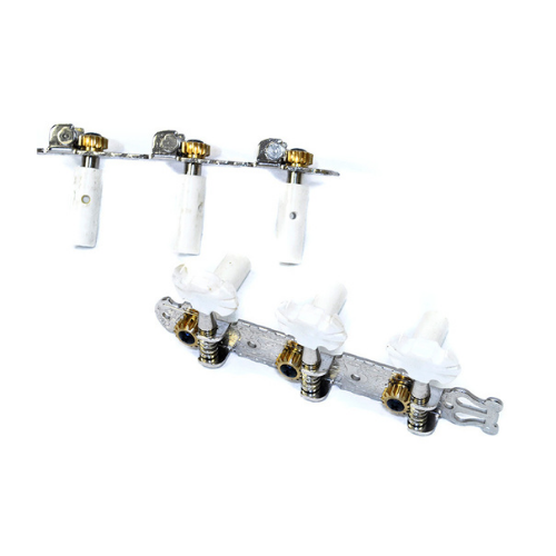 GT GTD8NI Classical Guitar Tuning Machines on Decorative Plate in Nickel Finish (3+3)