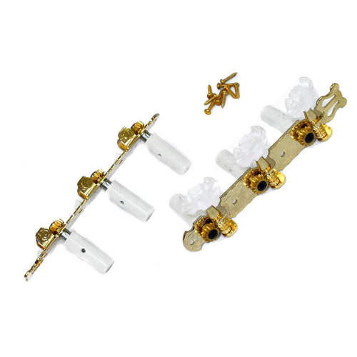 GT GTD9GD Classical Guitar Tuning Machines on Decorative Plate in Gold Finish (3+3)