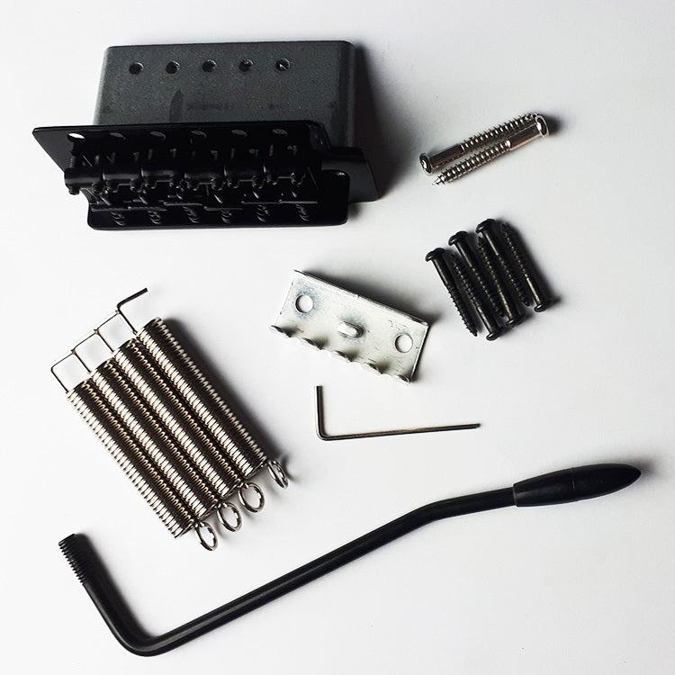 GT GTE3BK Vintage ST Style Complete 6-point Tremolo Bridge in Black Finish