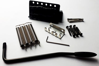 GT GTE3BK Vintage ST Style Complete 6-point Tremolo Bridge in Black Finish
