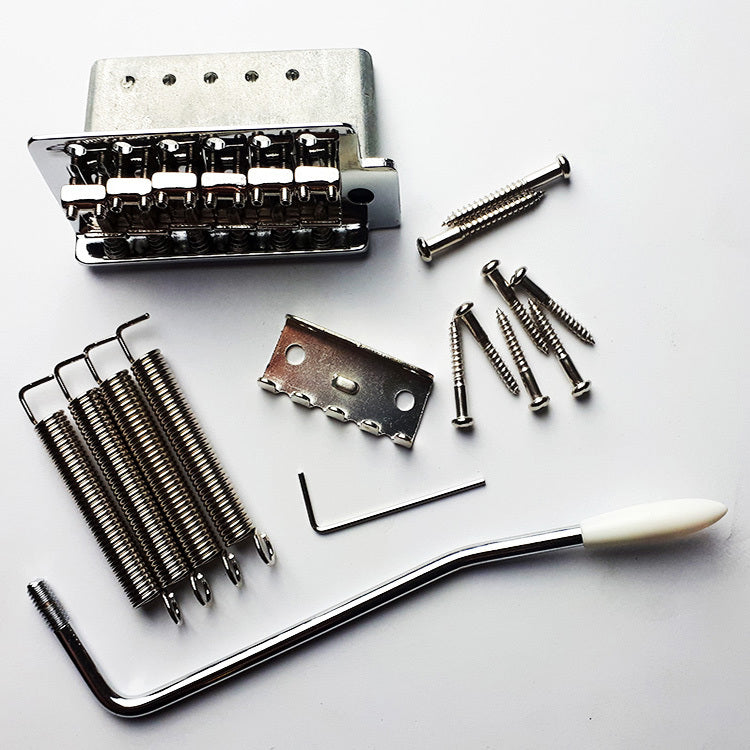 GT GTE3CR Vintage ST Style Complete 6-point Tremolo Bridge in Chrome Finish