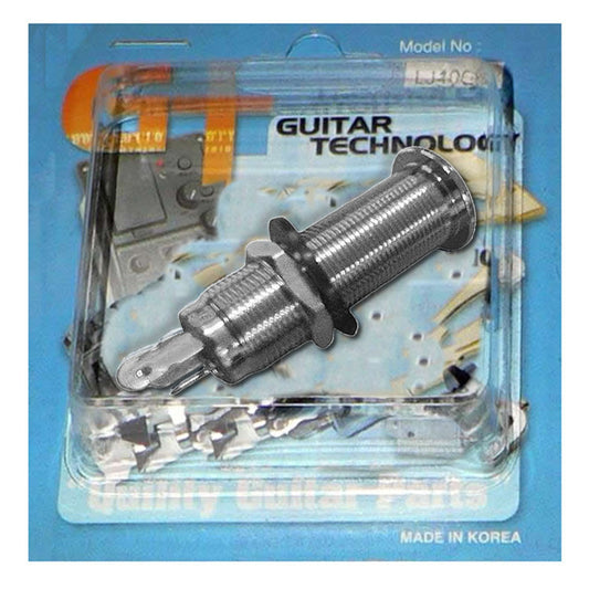 GT GTLJ22CR Threaded Barrel Jack Socket in Chrome suits Solid Body Guitars (Pk-1)