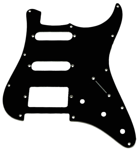 GT GTM6BK 3-Ply ST-Style 2SC/1HB Electric Guitar Pickguard in Black (Pk-1)