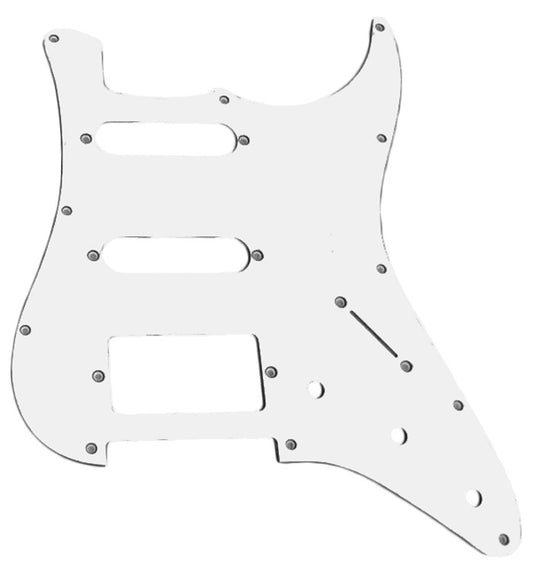 GT GTM6WH 3-Ply ST-Style 2SC/1HB Electric Guitar Pickguard in White (Pk-1)