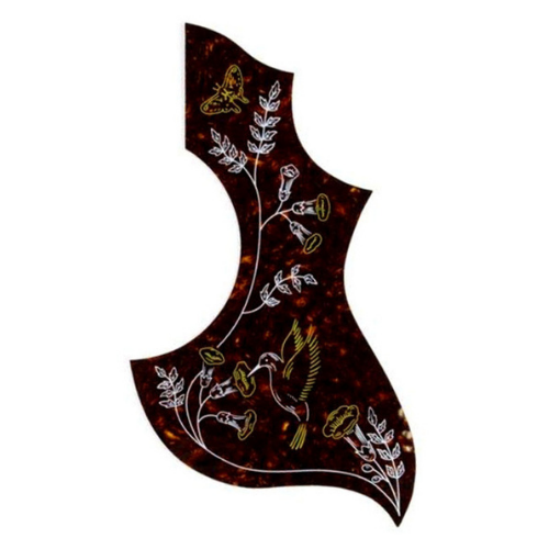 GT GTPM03R Acoustic Guitar Pickguard in Shell with Hummingbird Design (Pk-1)
