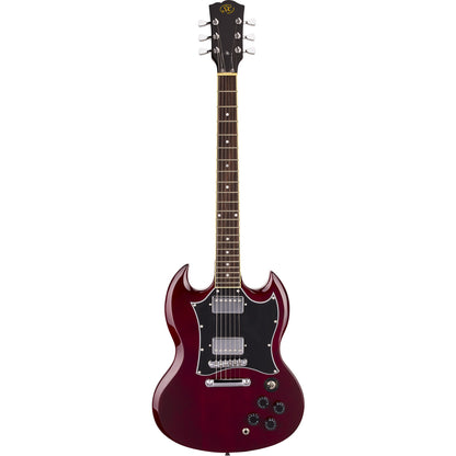 SX GTSE4SKTWR SG-Style Right-Handed Full-Sized Electric Guitar Pack in Transparent Wine Red