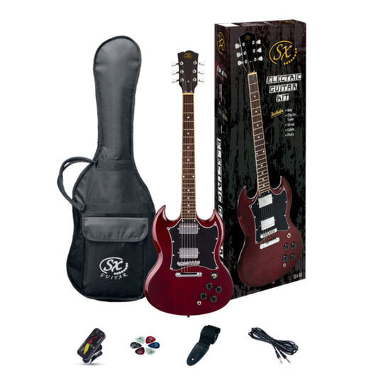 SX GTSE4SKTWR SG Electric Guitar Pack in Wine Red