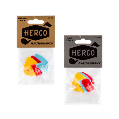 Herco Flat/Thumbpicks 3 Pack (Assorted Sizes)