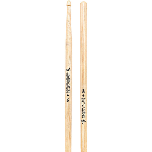 Headhunters Hickory Classic 5A Drum Sticks with Wood Tip (1-Pair)