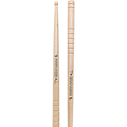 Headhunters Hickory Grooves B Drum Sticks with Wood Tip (1-Pair)