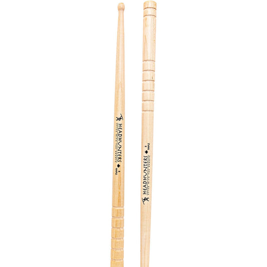 Headhunters Maple Grooves B Drum Sticks with Wood Tip (1-Pair)