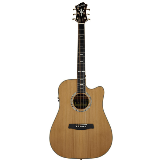 Hagstrom Elfdalia II Series Dreadnought Acoustic Electric Guitar with Cutaway in Natural
