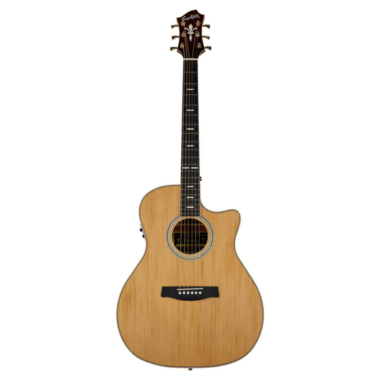 Hagstrom Elfdalia II Series Grand Auditorium AC/EL Guitar with Cutaway in Natural
