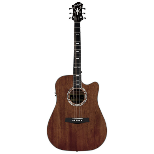 Hagstrom Mora II Series Dreadnought Acoustic Electric Guitar with Cutaway in Natural