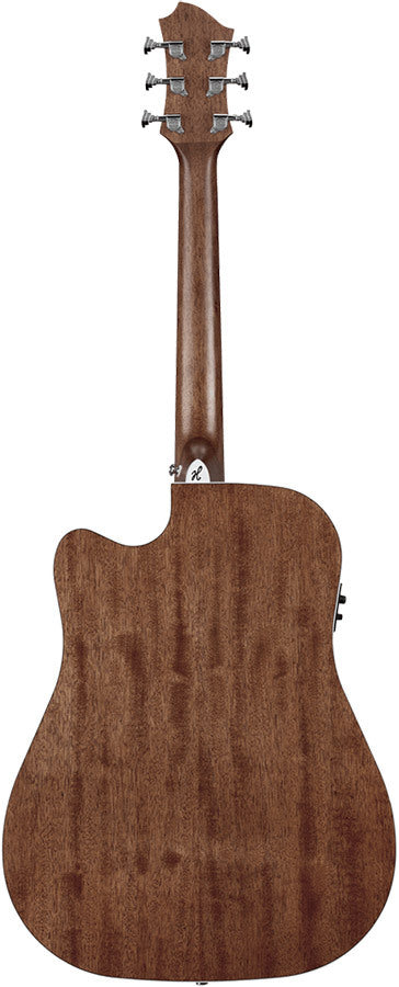 Hagstrom Mora II Series Dreadnought Acoustic Electric Guitar with Cutaway in Natural