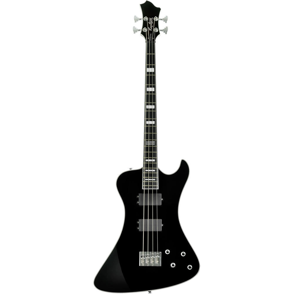 Hagstrom Nekromant-4 Bass Guitar in Black Gloss with Hardcase