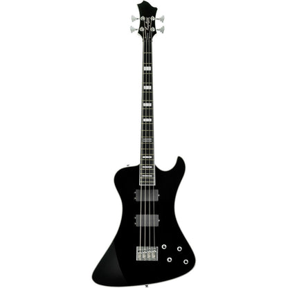 Hagstrom Nekromant-4 Bass Guitar in Black Gloss with Hardcase