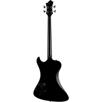 Hagstrom Nekromant-4 Bass Guitar in Black Gloss with Hardcase