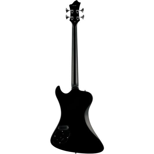 Hagstrom Nekromant-4 Bass Guitar in Black Gloss with Hardcase