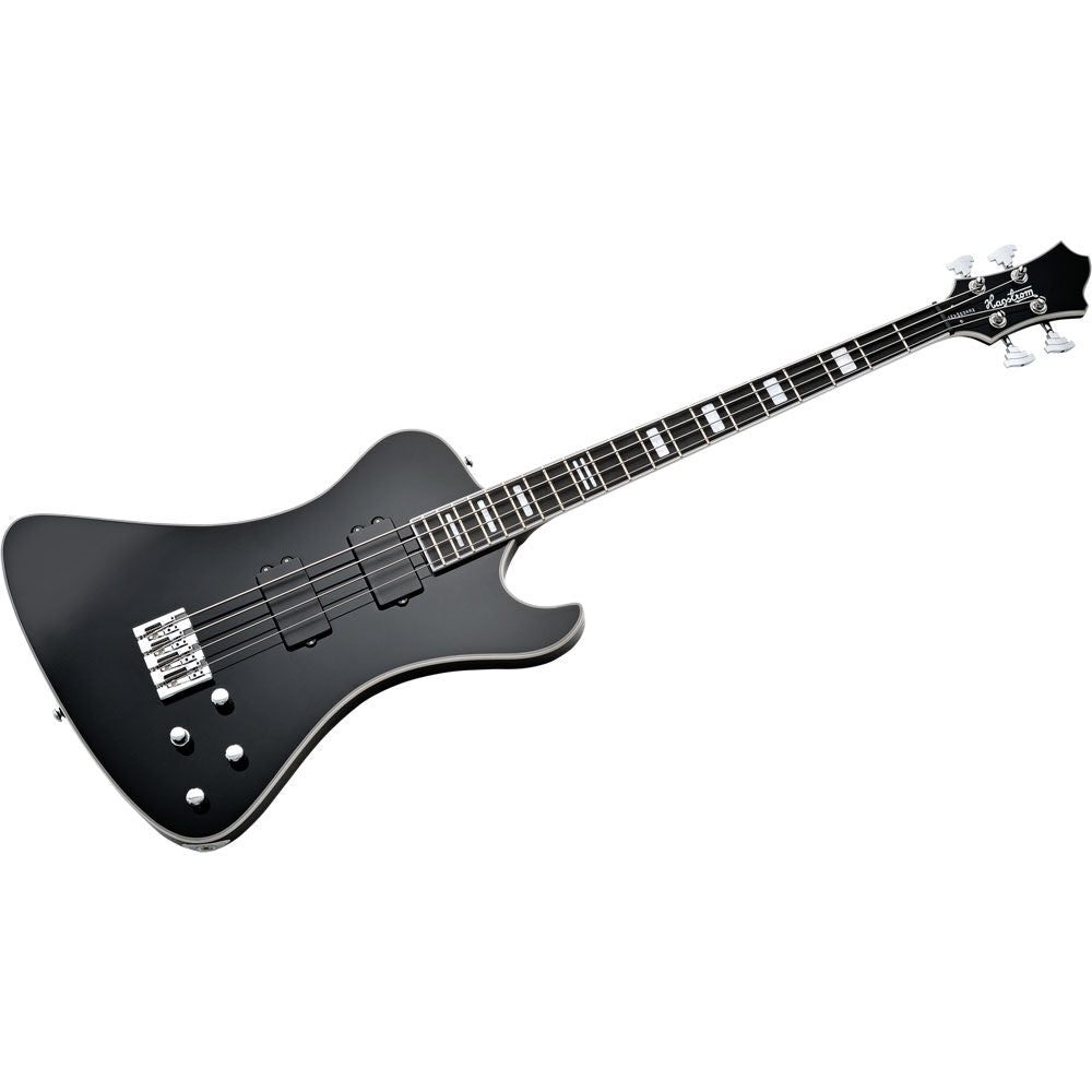 Hagstrom Nekromant-4 Bass Guitar in Black Gloss with Hardcase