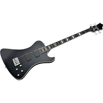 Hagstrom Nekromant-4 Bass Guitar in Black Gloss with Hardcase
