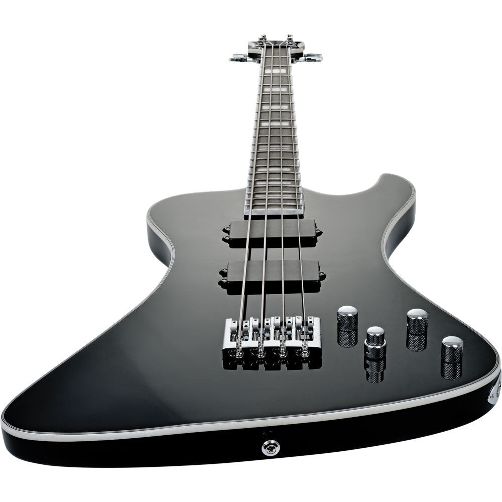 Hagstrom Nekromant-4 Bass Guitar in Black Gloss with Hardcase