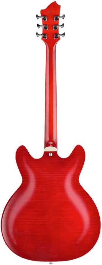 Hagstrom Super Viking Left Hand Semi-Hollow Guitar in Wild Cherry Transparent Gloss