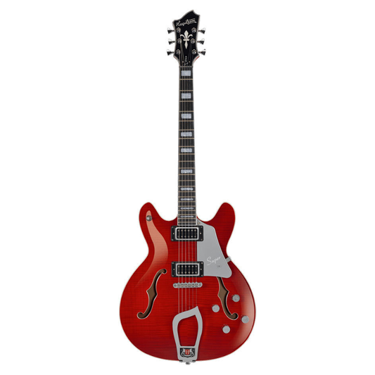 Hagstrom Super Viking Semi-Hollow Guitar in Wild Cherry Transparent Gloss