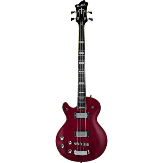 Hagstrom Left Hand Swede Bass Guitar in Wild Cherry Transparent Gloss