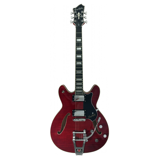 Hagstrom Tremar Viking Deluxe Semi-Hollow Guitar in Wild Cherry Transparent