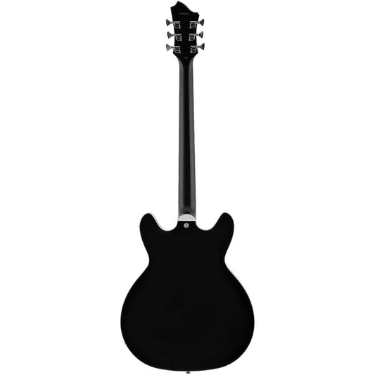 Hagstrom Tremar Viking Deluxe Baritone Semi-Hollow Guitar in Black Gloss