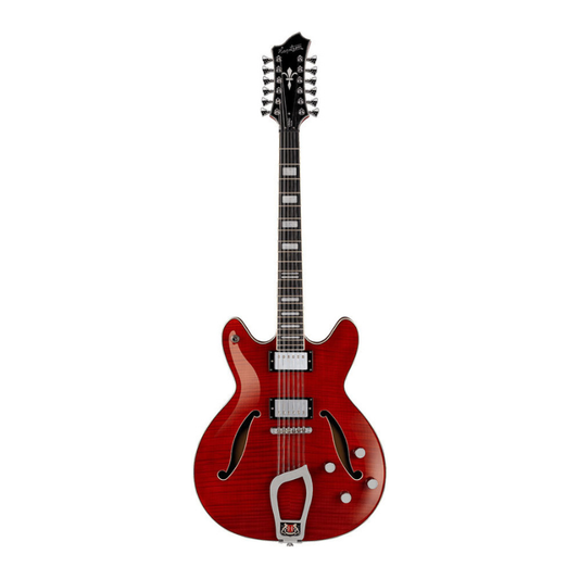 Hagstrom Viking Deluxe 12 String Semi-Hollow Guitar in Wild Cherry Transparent Gloss