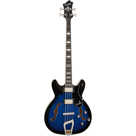 Hagstrom Viking Semi-Hollow Bass Guitar in Dark Baltic Sea Burst Gloss