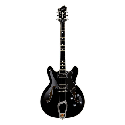Hagstrom Viking Semi-Hollow Guitar in Black Gloss