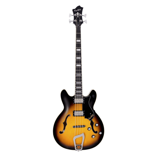 Hagstrom Viking Semi-Hollow Bass Guitar in Tobacco Sunburst Gloss