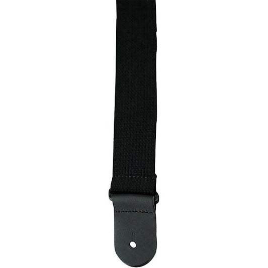 Perris PS1650 2" Premium Black Cotton Guitar Strap with Deluxe Garment Leather ends