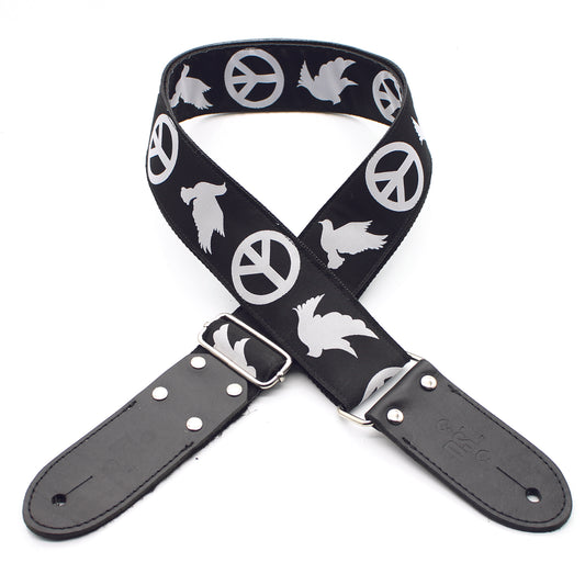 DSL JAC20 PEACE-BLACK Jacquard Genuine Leather Strap