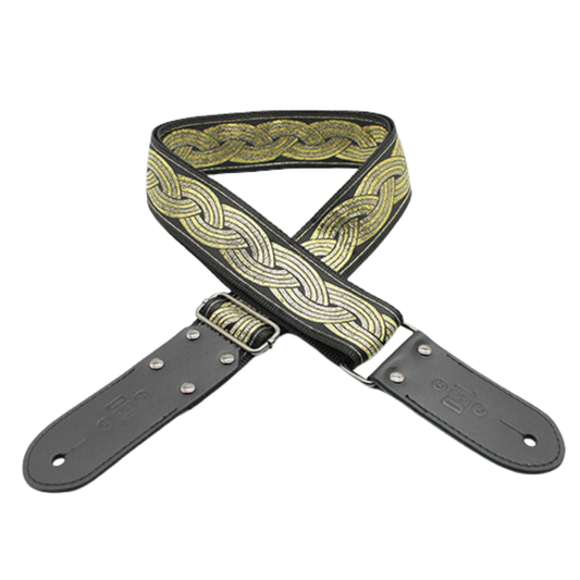 DSL JAC20 PLAT-GOLD Jacquard Genuine Leather Strap