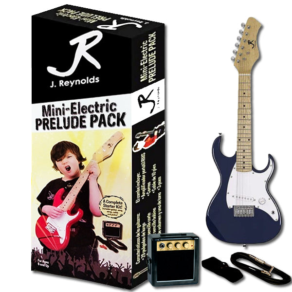 J.Reynolds JRPKSTTBL Mini ST Electric Guitar Prelude Starter Pack in Blue
