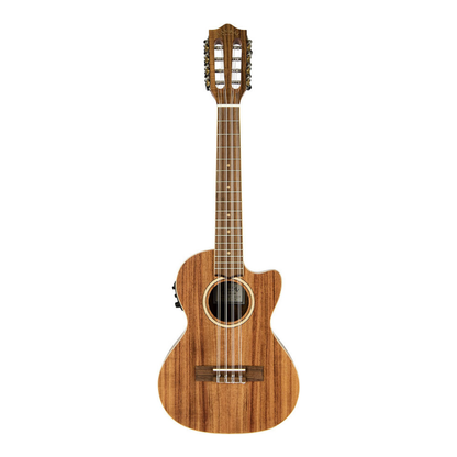 Lanikai Acacia Solid Top Series 8-String Tenor Acoustic Electric Ukulele in Natural Satin Finish