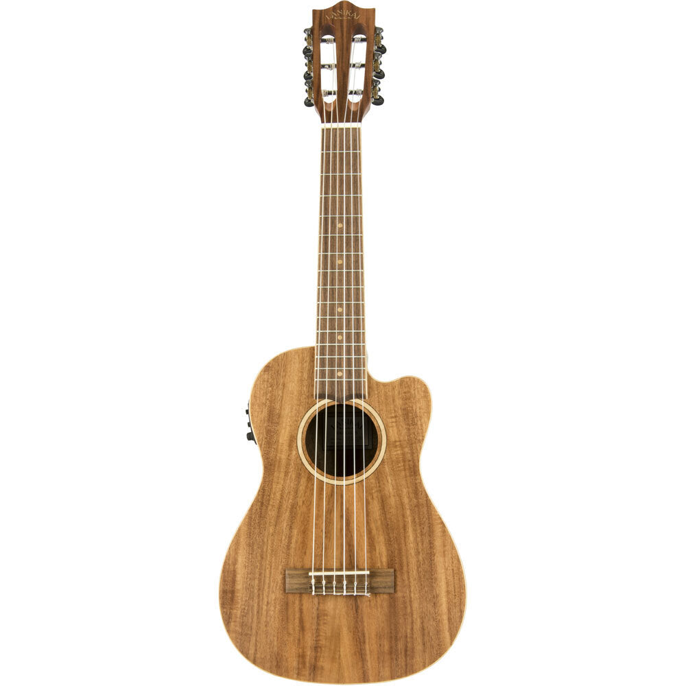 Lanikai Acacia Solid Top Series 6-String Guitalele Acoustic Electric Ukulele in Natural Satin Finish